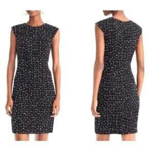 J.Crew 365 Navy White Tweed Sheath Dress Size 4 Work Office Classic Lined